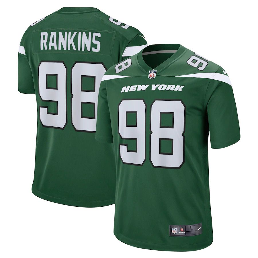Men New York Jets 98 Sheldon Rankins Nike Gotham Green Game NFL Jersey